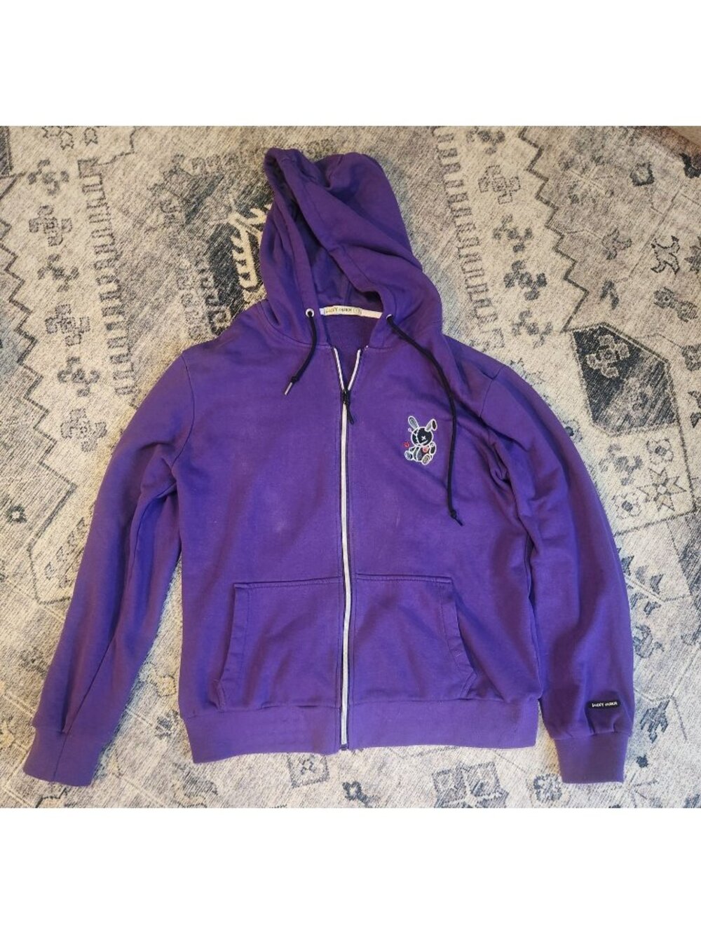 Lucky Charm Men's Sz. L Purple Bear Hooded Zip Up Jacket